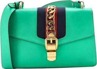 Gucci Borsa a spalla Sylvie piccola in pelle - Verde