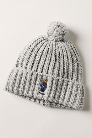 Polo Ralph Lauren Denim Bear Pom Pom Beanie