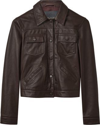 Reiss Ely Sheep Leather Trucker Jacket
