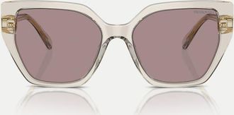 Swarovski Occhiali da sole irregolari beige trasparenti con lenti viola-Neutro
