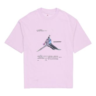 Nike Jordan Air Jordan 23 Engineered Casual Breathable Large Logo Printing Round Neck Short Sleeve Pink Purple DO8895-530