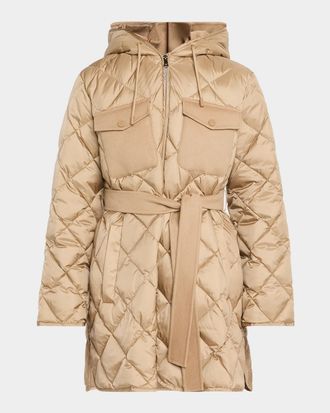 Max Mara Fidato Quilted Hooded Coat