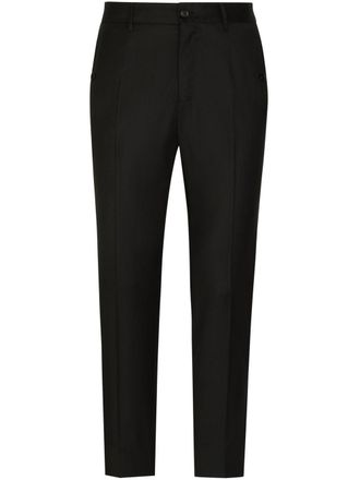 Dolce & Gabbana logo-trim tailored trousers - Black