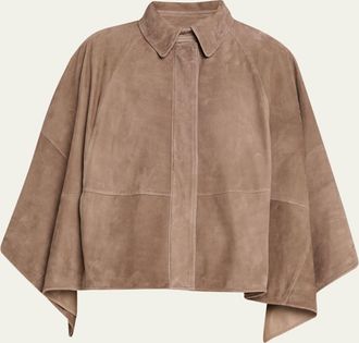 Brunello Cucinelli Suede Cape Jacket
