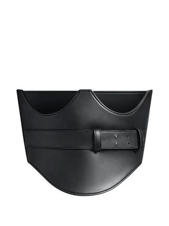 Mani&egrave;re De Voir dipped hem belt detail corset belt - Black
