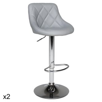 Happy Garden Juego de 2 taburetes de bar gris