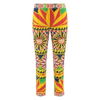 Dolce & Gabbana Carretto Cropped Pants - Dames - Vrijetijds broeken - Veelkleurig - S - Katoen - Broeken