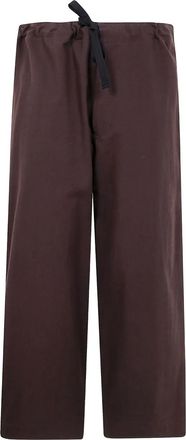 Yohji Yamamoto Pantaloni con coulisse - Marrone