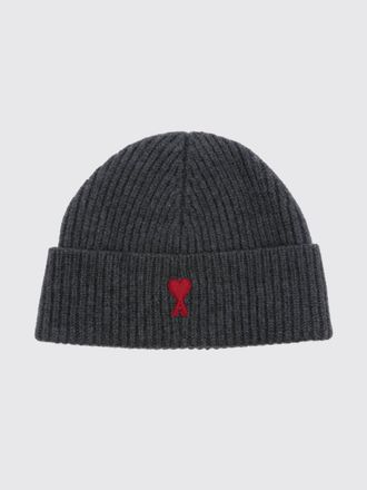 Ami Wool Beanie Hat with Contrast Ami de Coeur Logo