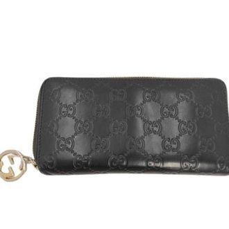 Gucci Black Leather Long Wallet (Bi-Fold) (Pre-Owned)
