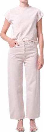 A Gold E Ren High Rise Wide Leg Jean In Foundation Pastel Pink