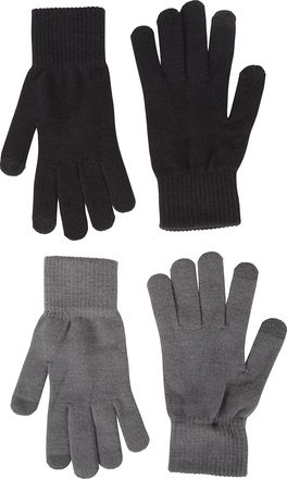 Mountain Warehouse Magic Touch Screen Mens Gloves - 2Pk - Lightweight, Insulated, Strong & Soft Fabric with Finger Pads on Thumb & Index - To use on Touch Screen Devices