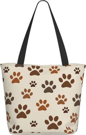 AOOEDM Cute Puppy Footprints Ladies Shopping Bag 13x11x7in.The Perfect ValentineS Day Gift.It Is The Best ValentineS Day Gift For Mom, Daughter, Wife,Etc