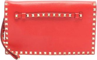Valentino Pre-owned Garavani Leren Clutch Tas - Dames - Vintage Clutch - Rood - ONE Size - Leer - Vintage