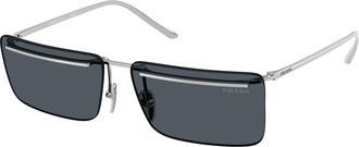 Prada PR C53S Zonnebril - Heren - Zonnebrillen - Grijs - 60 MM - Accessoires