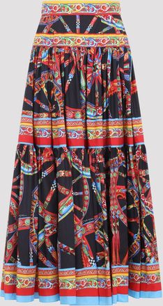 Dolce & Gabbana Popeline Midi Carretto Skirt