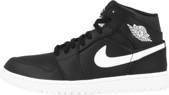 Nike Air Jordan 1 Mid Mens Trainers Sneakers Basketball Fashion Leather Shoes 554724-093 UK9.5 (EU44.5) Black