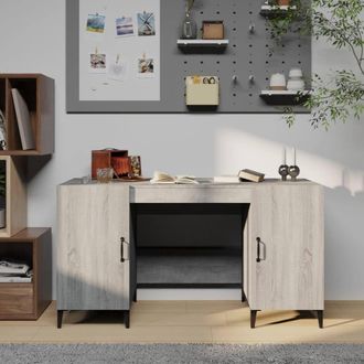 Berkfield Home Desk Grey Sonoma 140x50x75 cm Engineered Wood | Size: 140 x 50 x 75 cm
