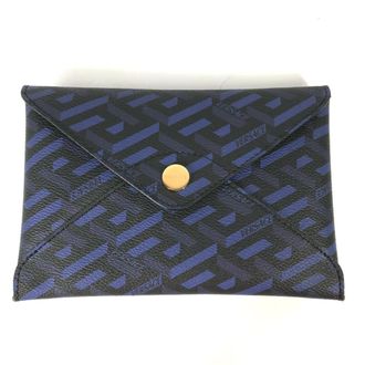 Versace blue Leather Clutch Bag Pouch (Pre-Owned)
