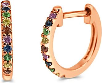 Sabrina Designs 14K.16 ct. tw. Sapphire Rainbow Huggie Hoops