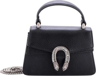 Gucci Dionysus leren mini-tas met handgreep en kristallen - Zwart