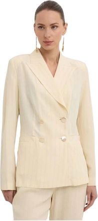 Liu Jo Dubbelrijige Blazer - Dames - Blazers - Beige - M - Leer - Jassen