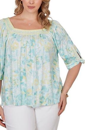 Ruby Rd. Printed Sublimation Top in Seaglass Multi at Nordstrom Rack, Size 1 X