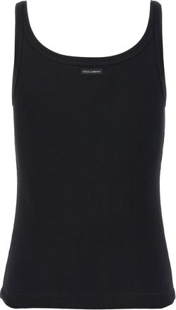 Dolce & Gabbana Ribbed Cotton Tank Top - Black