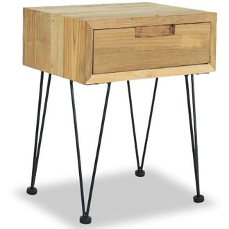 vidaXL Mesita De Noche De Teca Maciza 40x30x50 Cm Vidaxl