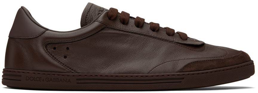 【関税&送料込】Dolce & Gabbana Saint Tropez Smooth Leather Saint Tropez leather sneakers in black - Dolce Gabbana