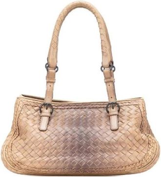 Bottega Veneta Pre-owned Shoulder Bags, female, Beige, Size: ONE SIZE Pre-owned Leather shoulder-bags