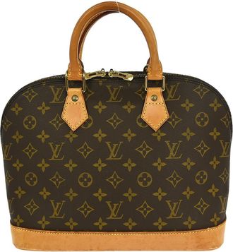 Louis Vuitton Alma Handbag Monogram Canvas Brown Canvas Handbag (Pre-Owned)