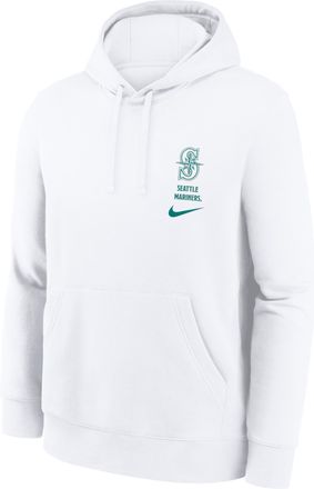 Nike Seattle Mariners Minimal Club Nike Mens MLB Pullover Hoodie in White | NKDK10AMVR-RZV