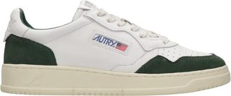 Autry Sneakers Medalist Low Man White And Bottle Green