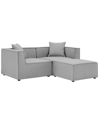 ModWay Saybrook Outdoor Patio Upholstered Loveseat & Ottoman Set