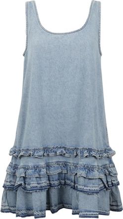 Ganni Jurk van Lichtgewicht Denim - Dames - Korte kleedjes - Blauw - S - Denim - Kleedjes
