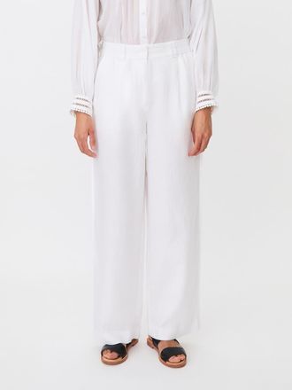 Masai Mapriselle Wide-Leg Linen Trousers in White at Nordstrom, Size Xx-Large