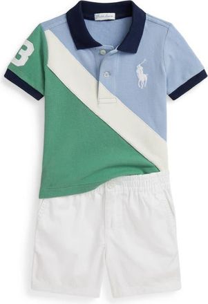 Ralph Lauren Big Pony Piqué Polo & Pull-On Shorts Set in White Multi at Nordstrom, Size 3M