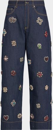 Cinq &agrave; Sept Baroque Embellished Hayden Jeans