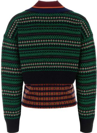 Dries Van Noten Jacquard Wool-Viscose Sweater - Black