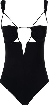 Nensi Dojaka Zwarte verzamelde bh badpak - Dames - Badpakken - Zwart - XS - Badmode