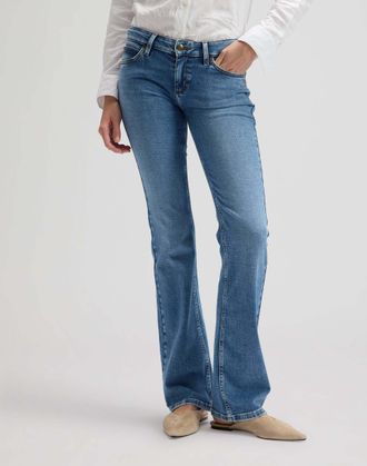 Lee Slim-fit-Jeans LEE Lee Jeans Flap Pocket Jessica, Damen, Gr. 28, L&auml;nge 33, blau, Obermaterial: 94% Baumwolle CO. 4% Elastomultiester ELE. 2% Elasthan 