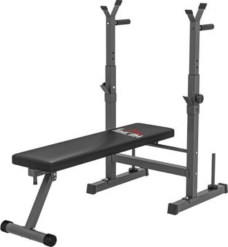 HOMCOM Panca per Sollevamento Pesi Pieghevole con 8 Altezze Regolabili Grigio