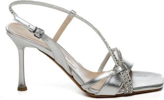 Albano Te 26 Sandaal - Dames - Sandalen met hakken - Grijs - 38 EU - Leer - Schoenen