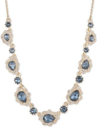 Marchesa Crystal Frontal Collar Necklace in Blue at Nordstrom