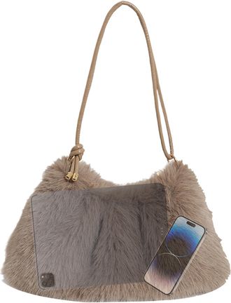 Generic Tote Bag - High Capacity Plush Shoulder Handbag, Versatile Underarm Carry Bag, Lightweight Satchel Purse for Commuting, Everyday Use Accessory, Modern