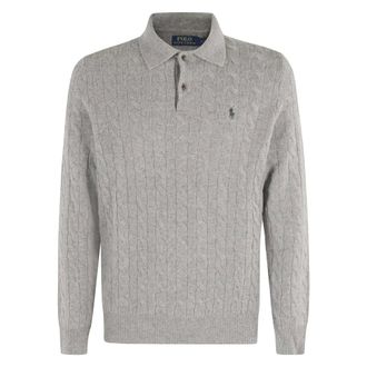 Polo Ralph Lauren Pullover in Lana-Cashmere a Treccia - - Knitwear - Uomo - Grigio - L