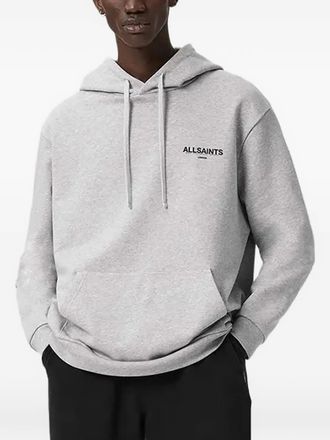 AllSaints Halcyon drawstring logo hoodie - Grey