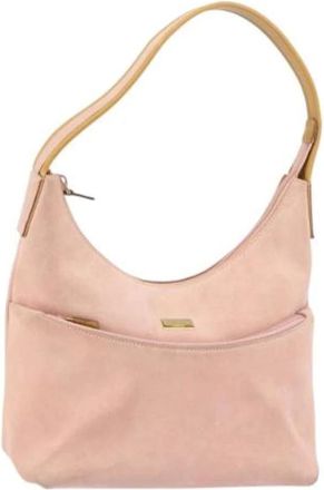 Gucci Pre-owned Shoulder Bags, female, Pink, Size: ONE SIZE Pre-owned Suede Shoulder Bag