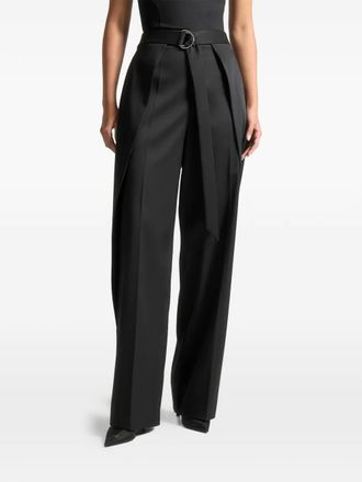 Mani&egrave;re De Voir foldover D-ring belt trousers - Black